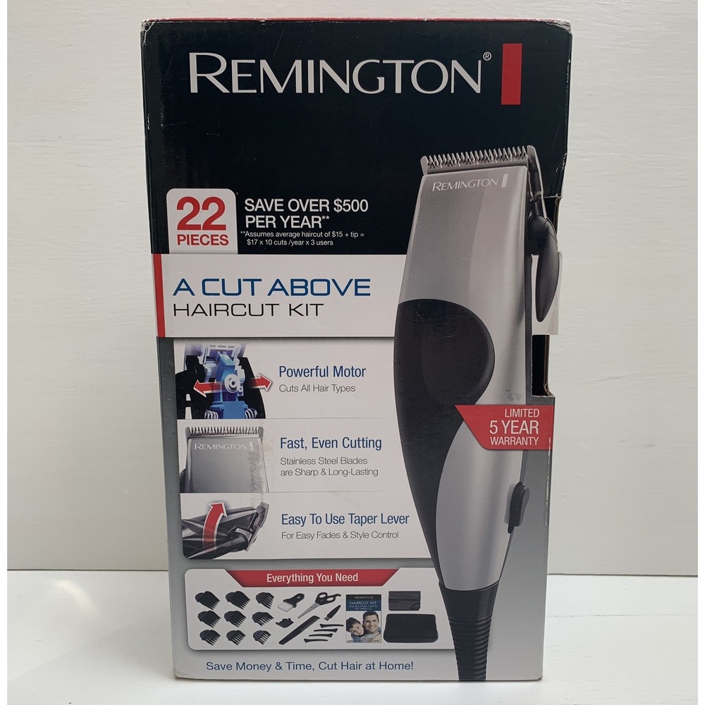 Remington Men's Electric Trimmer A Cut Above Haircut Kit 22pcs - NWB